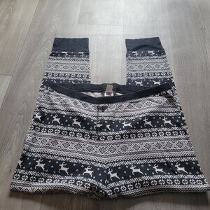 Old Navy Mens XXL Black & White Fair Isle Reindeer Knit Lounge Pants PJ